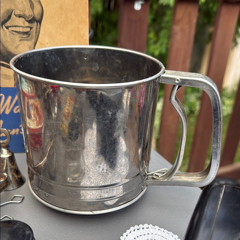 Vintage/Antique Stainless Steel Flour Sifter in the 30-50s  Kitchen